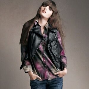 Joie women S‎ "Fara" plaid tuxedo shirt flannel